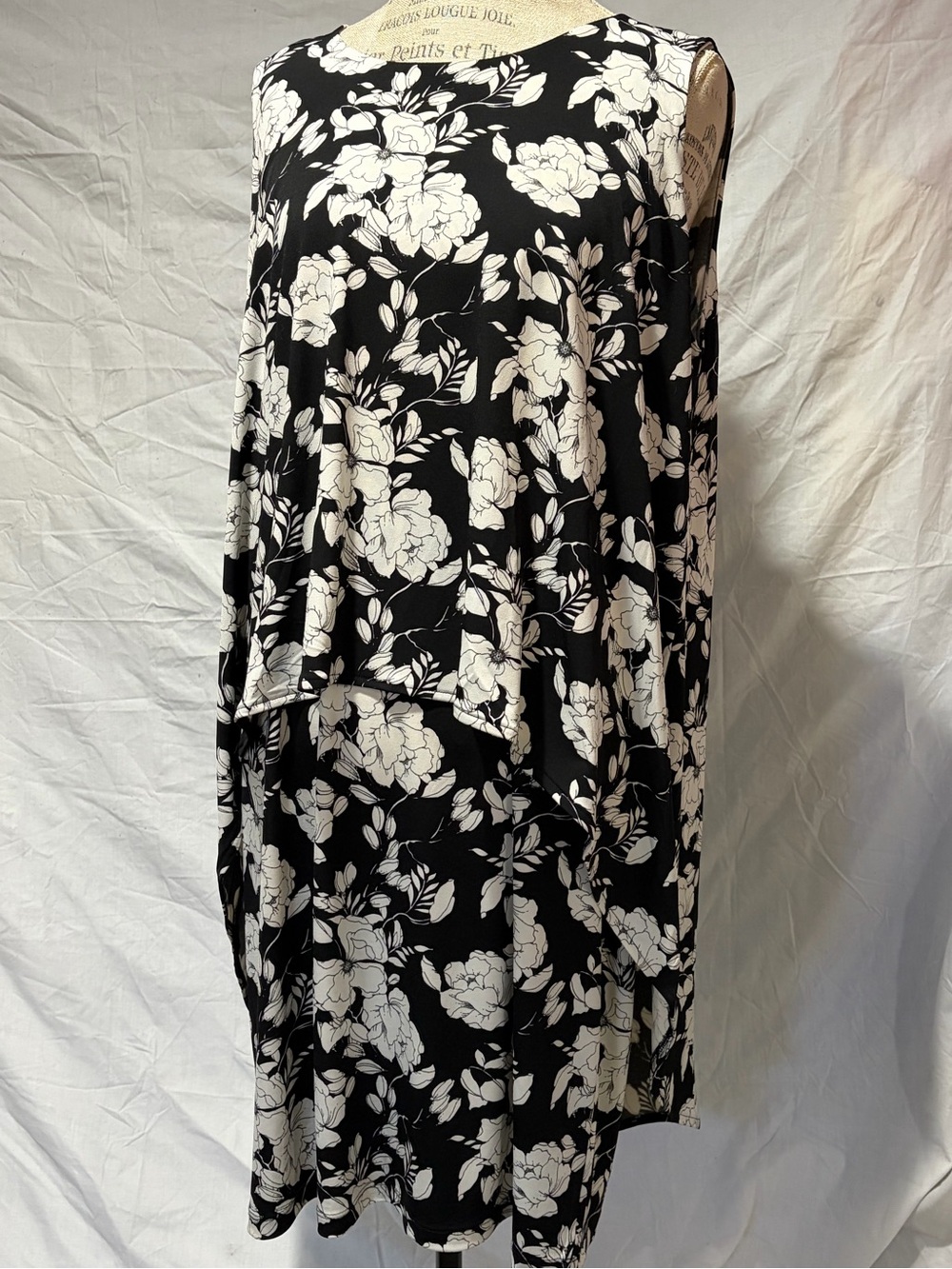 Chico's Black and White Floral Tiered Maxi Dress